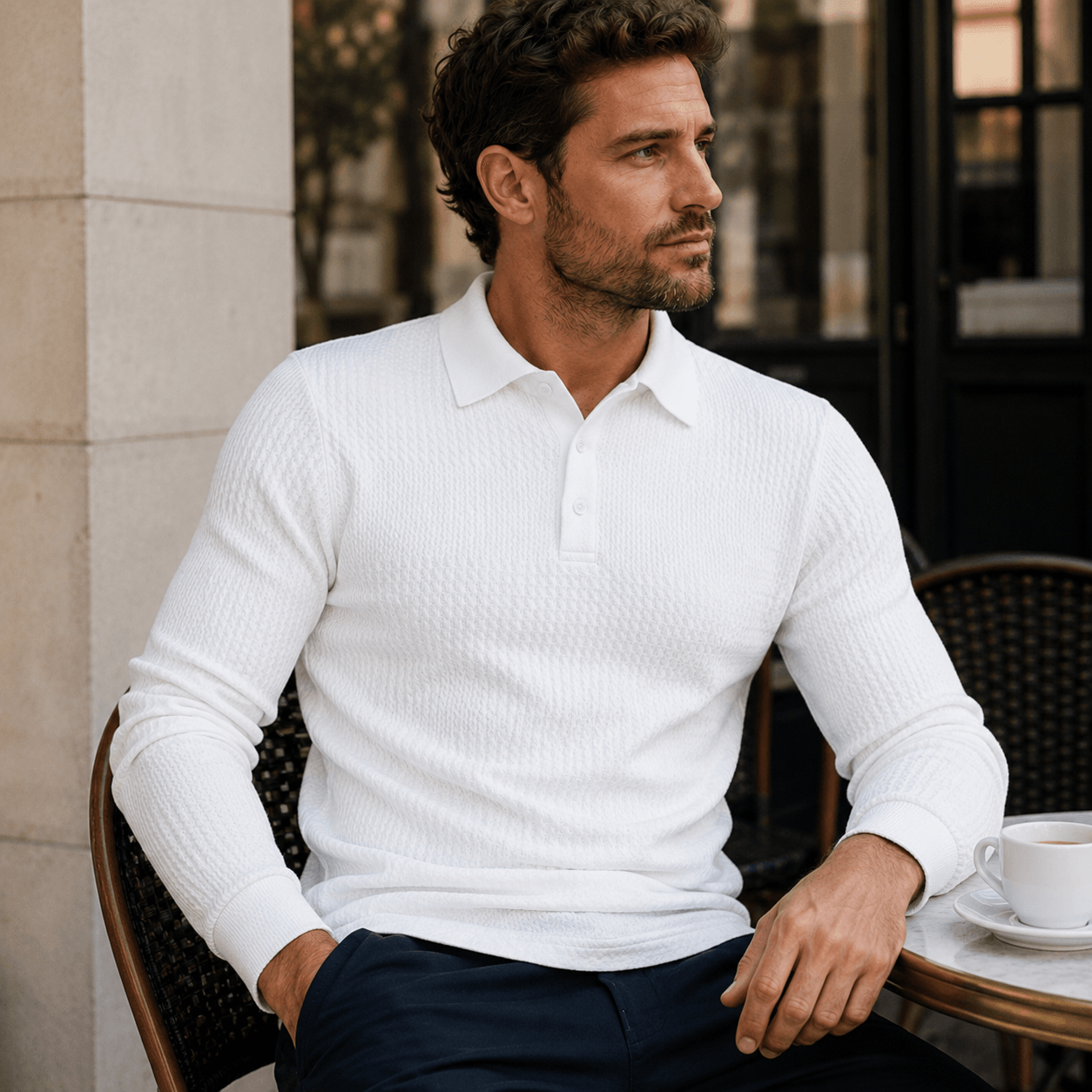 Alisa | Polo De Jacquard De Lujo Con Elegancia Retro