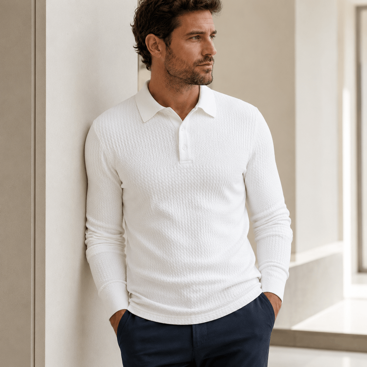 Alisa | Polo De Jacquard De Lujo Con Elegancia Retro