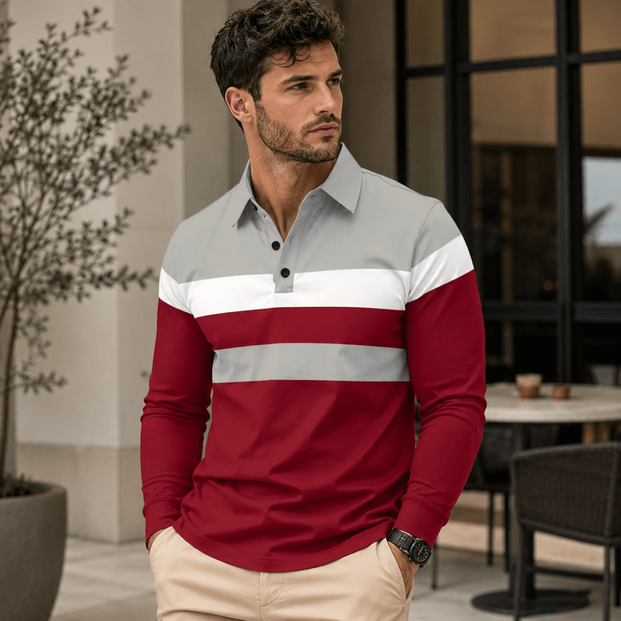 Egu | Polo De Rayas Tricolor Para Hombre