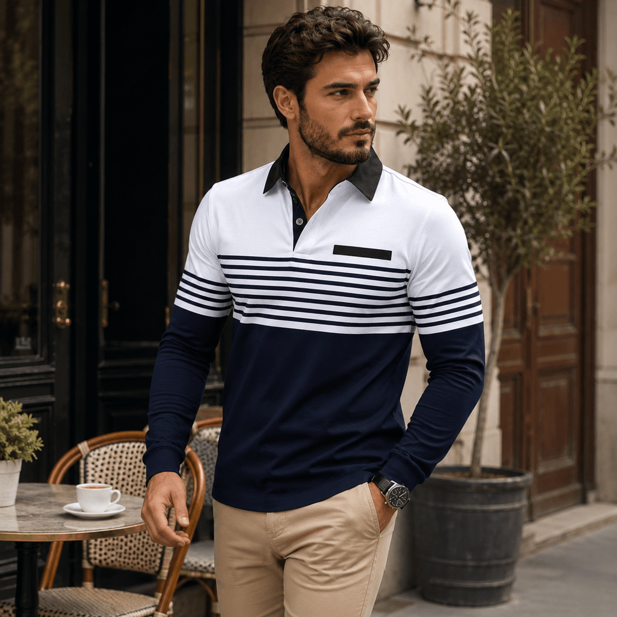 Mialo | Polo de manga larga de lujo para hombre