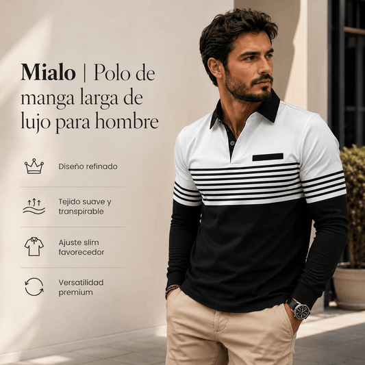 Mialo | Polo de manga larga de lujo para hombre