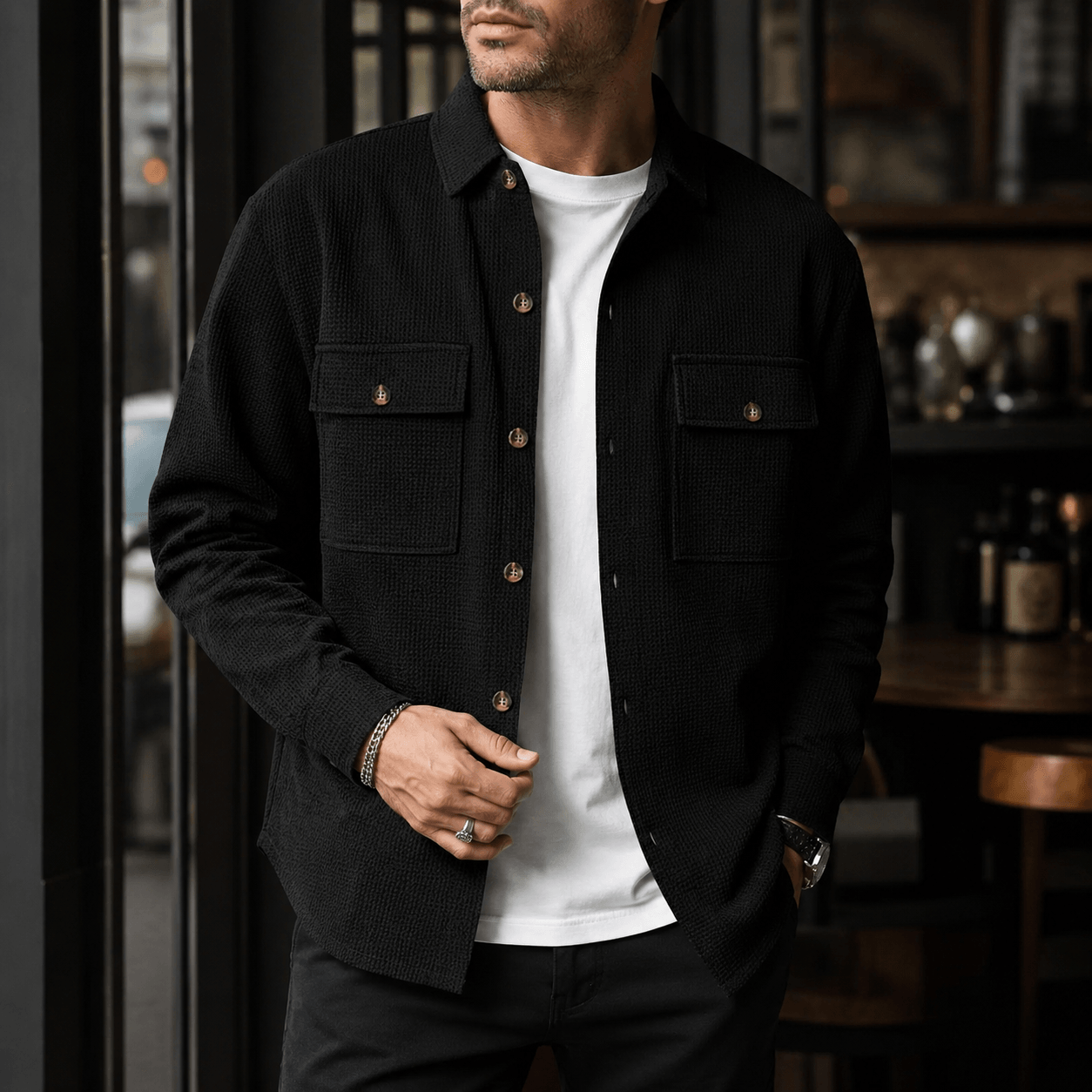 SveaKurd – Camisa de hombre en pana suave