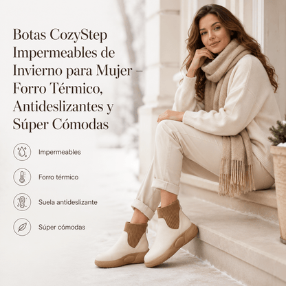 Botas CozyStep Impermeables de Invierno para Mujer – Forro Térmico, Antideslizantes y Súper Cómodas