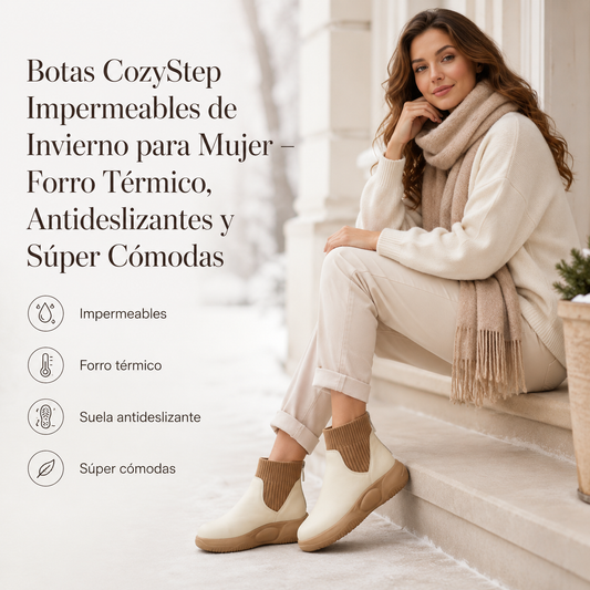 Botas CozyStep Impermeables de Invierno para Mujer – Forro Térmico, Antideslizantes y Súper Cómodas