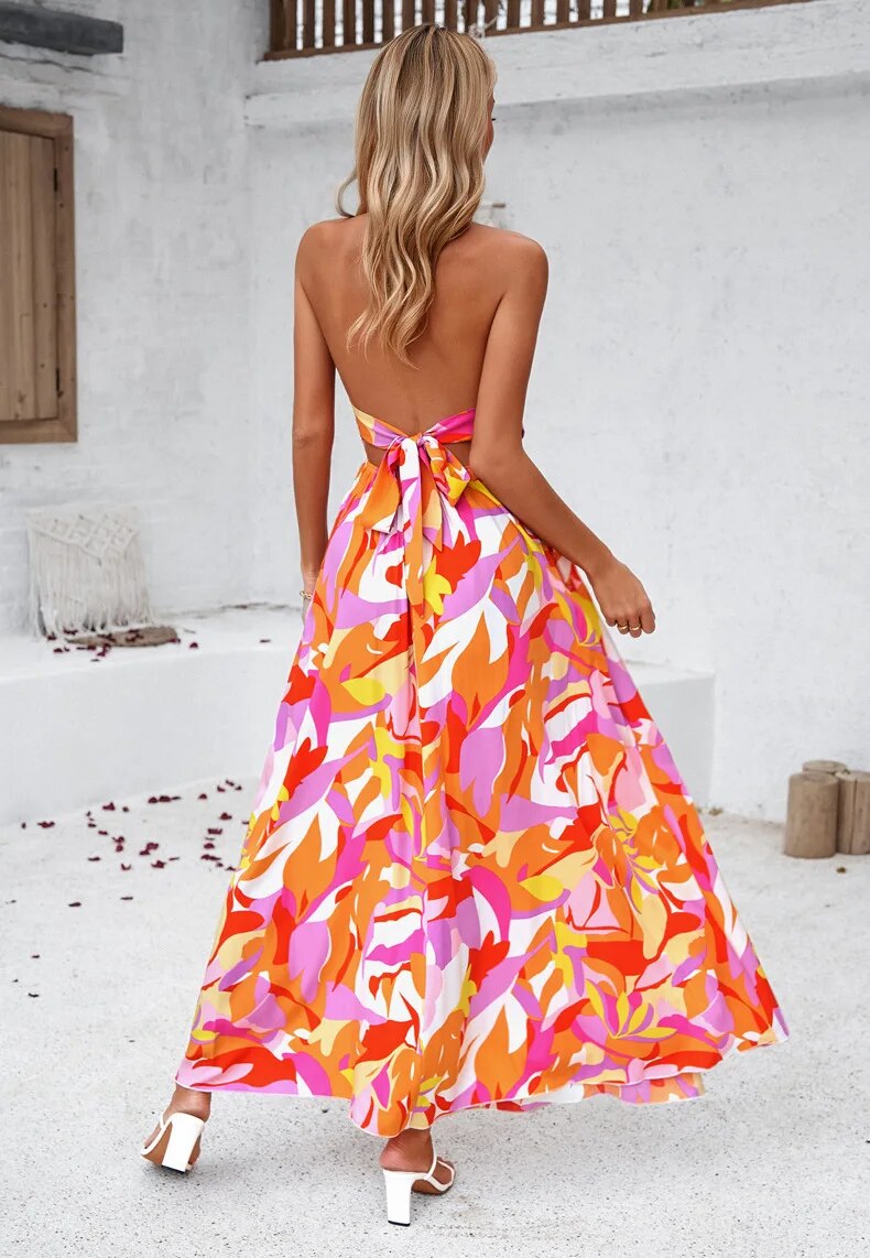 Scarlett™ Vestido plisado de tirantes y estampado primavera/verano