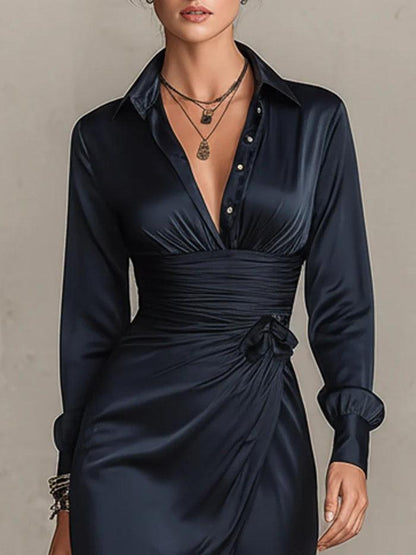 Marielle™ | Vestido mini satinado con detalle de lazo